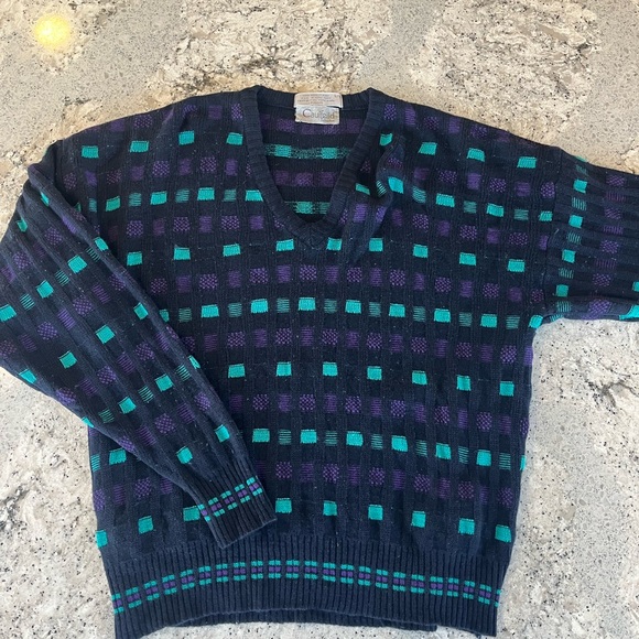 Other - Men's Vintage 90s 100% Wool V-Neck Sweater